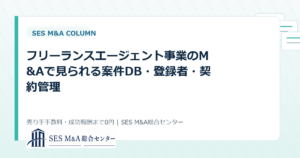 フリーランスエージェント事業のM&Aで見られる案件DB・登録者・契約管理のアイキャッチ画像